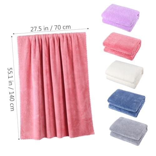 UTHCLO 5 Piece Microfiber Bath Towel Set with Lace Trim in Solid Colour — view 2