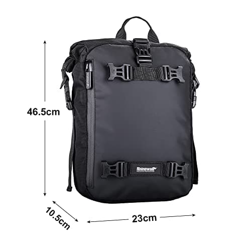 Rhinowalk Motor Pannier Bag 10L Multifunctional Waterproof Rear Rack Trunk Motorcycle Seat Bag Motorbike Saddle Bag Professional Motor Accessories-Black — view 2