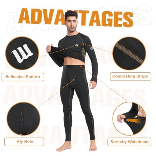 YUTYTH Thermal Underwear Mens Set, Breathable Long Johns for Men Thermal — view 5