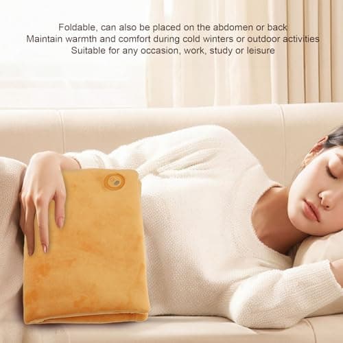 Cocoarm Electric Hand Warmer, Velvet Electric Hand Warmer Pouch with 3 Temperature Modes, 3 Second Heating, Foldable Bag for Winter Outdoor Work Study Travel (Orange) — view 5