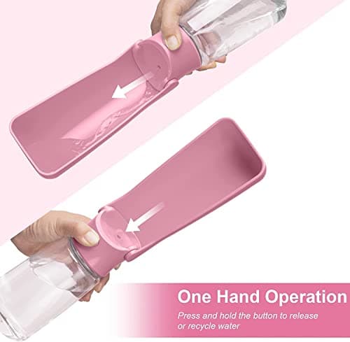 Emwel Foldable Dog Water Bottles - 550ml Water Feeder Leak Proof Portable Puppy Water Dispenser with Drinking Feeder for Pets Outdoor Walking, Hiking, Travel — view 5