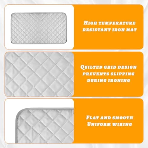 Ironing Mat,Foldable Portable Travel Iron Mat,Lightweight Iron Mat,Ironing Pad for Steam Pressing on Tabletop & Bed,Tabletop Ironing Boards with Heat and Moisture for Travel & Business Trips — view 3