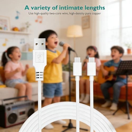 Heblumin USB C Power Cord Compatible with Karaoke Machine 2 and Microphone — view 5