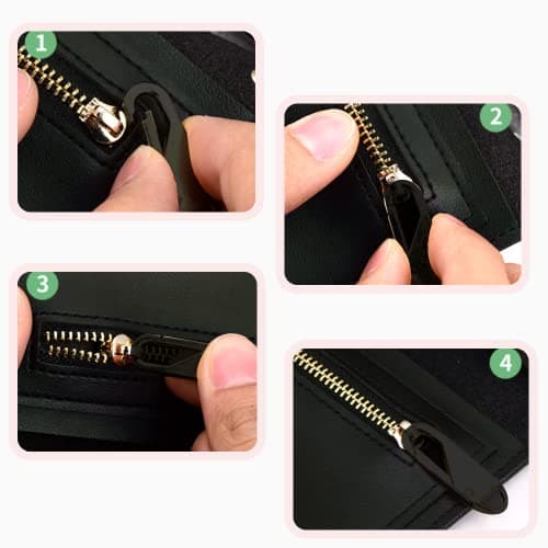 2 Pcs Zipper Pulls - Universal Zipper Tab Pullers & Repair Kit for Luggage, Handbags, Jacket & DIY Crafts (Black, 37x10x3.7mm) — view 3