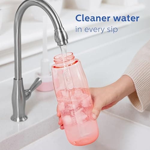 PHILIPS Filtered Water Bottle, Tritan BPA-Free Portable Travel Water Bottle, 36 oz, Pink — view 6