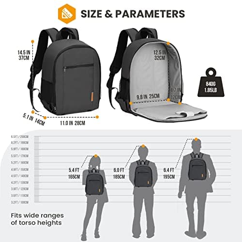 TARION Camera Bag Backpack Small - Waterproof Photography 13" Laptop Sleeve — view 6