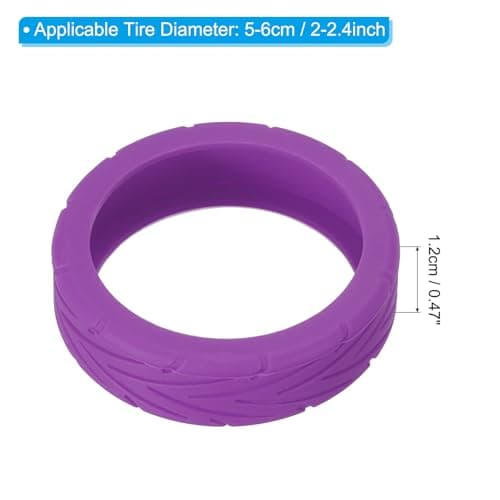 PATIKIL Luggage Wheels Covers, 4Pcs Luggage Wheel Protector Covers Silicone Suitcase Wheel Covers for Suitcase Most 8-Spinner Wheels Caster, Purple — view 2