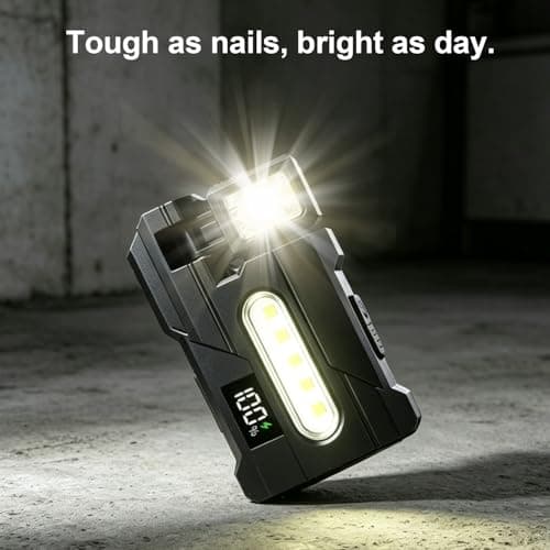 Mini EDC torch,Rechargeable Type-C , 90° Rotatable LED, Waterproof,Grey — view 5