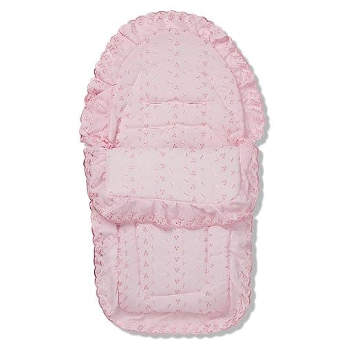 For Your Little One FYLO Universal Broderie Anglaise Car Seat Footmuff/Cosy Toes - Pink