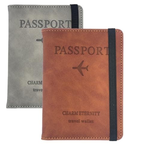 Passport Cover, Passport Holder Travel Wallet Organiser, Vegan Leather Passport Protector Cover, Passport Case Travel Document Holder for Women & Men, Passport, Business Cards, ID Card Holder (Brown)
