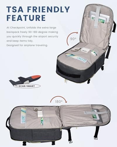 LOVEVOOK Travel Backpack Cabin Size for Women, Carry On Backpacks 45L — view 4