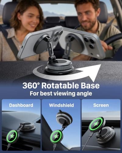 YOSH for Magsafe Car Mount Charger, 15W Wireless Car Charger with Cooling — view 4