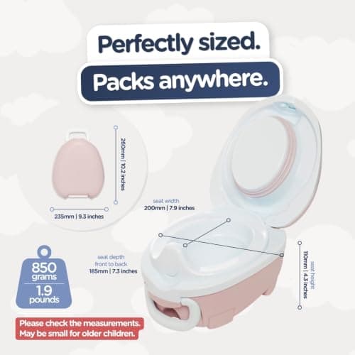 My Carry Potty - Travel Potty, Award-Winning Portable Toddler Toilet Seat for Kids to Take Everywhere (Pink Pastel) — view 3