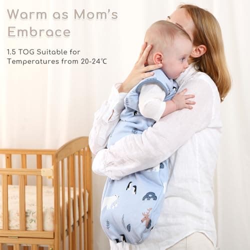 Yukkidds Baby Sleeping Bag 1.5 Tog, Cotton Sleep Sack 0-6 Months — view 6