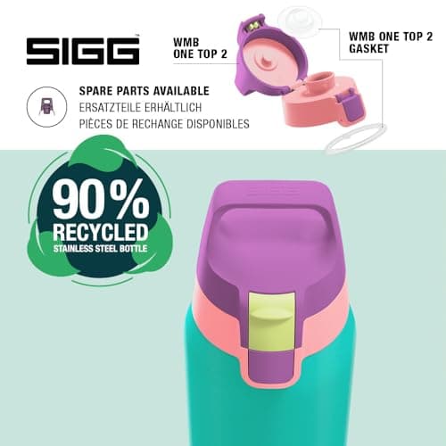 Sigg - Stainless Steel Water Bottle - Shield ONE Multicolour Reef - Suitable for Carbonated Drinks - Leak-Proof - Feather-Light - BPA-Free - Outdoor & Fitness - Turquoise - 0.75L — view 4