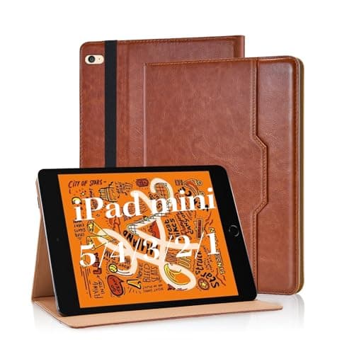 Vkooer Case for iPad Mini 5th Generation 2019 7.9 inch - iPad Mini 4/3/2/1 /1 PU Leather Folio Flip Cover Multi-Angle Viewing Smart Stand Cover with Pocket Auto Wake/Sleep - Brown