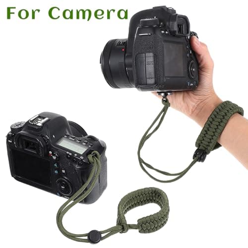 Yuanchu Camera Wrist Strap Lanyard, Adjustable Nylon Camera Wristband Straps with a 1/4" screw Quick Release Camera Hand Strap for Action Cameras Selfie Sticks Tripods Phone Mounts(Green) — view 2
