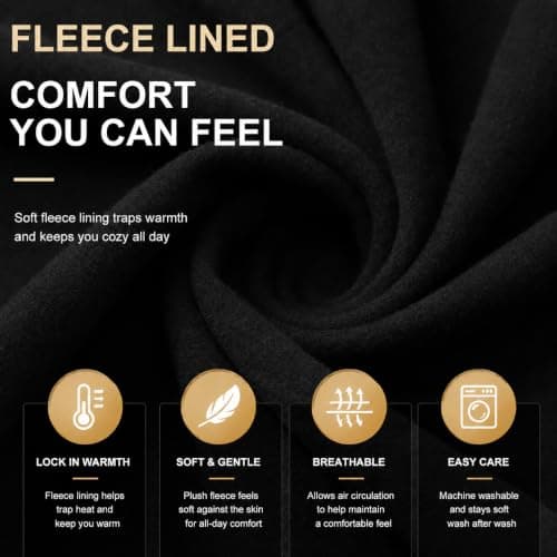 SCCGKP 2 Pack Women's Long Sleeve Thermal Shirts Soft Crewneck Undershirt Tops Lightweight Base Layer Cold Weather (UK, Alpha, L, Regular, Regular, Black) — view 5