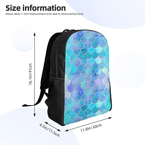 Starfish Coastal Wool Printing Men'S And Women'S Travel Backpack, Business Laptop Backpack, Casual Daypack, Gold Mermaid Scale, One Size — view 4