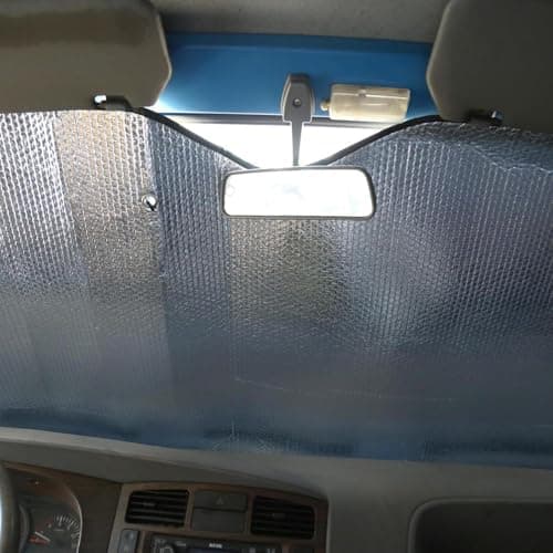 Vehicle Sun Shield 220x80cm Truck Windshield Sun Shade Aluminum Foil Anti-Tear Heat Insulation Heavy Duty SunBlocker For Lorries SUVs Cars Long Trip Road Travel Parking Outdoor UV Protection — view 2