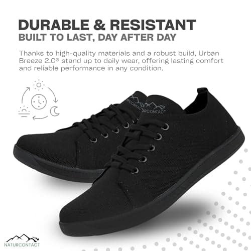 Naturcontact Urban Breeze 2.0 | Original Barefoot Shoes | Unisex Wide Toe Box | 2025 Model | Breathable Minimalist | Foldable Zero Drop | Vegan Footwear-Colour: Black- Size: 8 UK — view 6