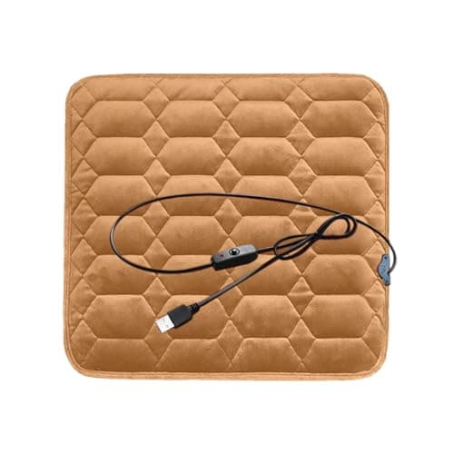 Stadium Seat Portable USB Warmer for Outdoor Bleachers Home Chair Winter Rechargeable Comfort with Adjustable Heat Settings Travel Car Interior Accessory (Beige, 45x45CM)