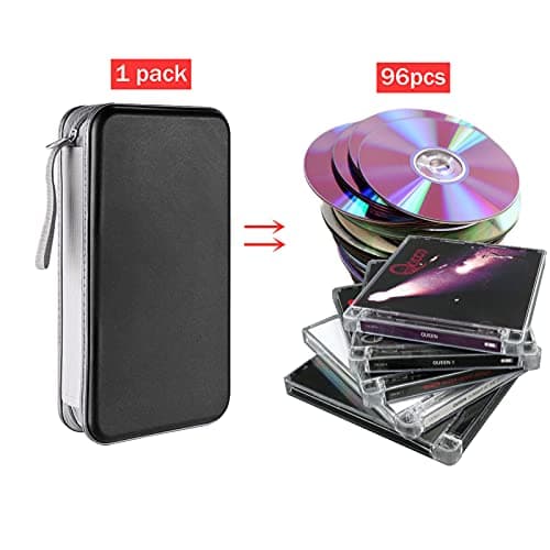 LIOVODE DVD Case, 96 Capacity CD Case Holder Organizer Disc Wallet for Car — view 2
