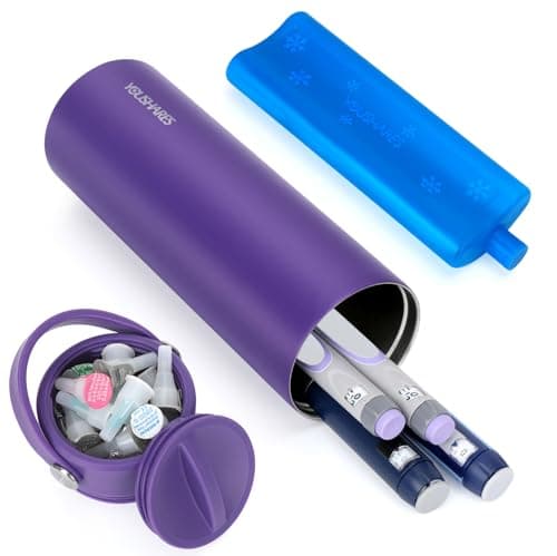 YOUSHARES Insulin Cooler Travel Case - Portable Insulin Pen Case 48H Cooling, TSA Approved Medicine Cool Bag with Ice Pack for Diabetes Supplies, Holds 1-5 Insulin Pens (Purple)