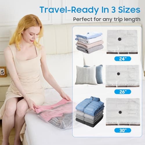 Vacuum Storage Bags,Wireless Electric Air Pump, Portable Electric Pump Vacuum Bags - Maximize Space for Travel & Home (5x 40x50cm, 5x 40x60cm, 5x 50x60cm) — view 2