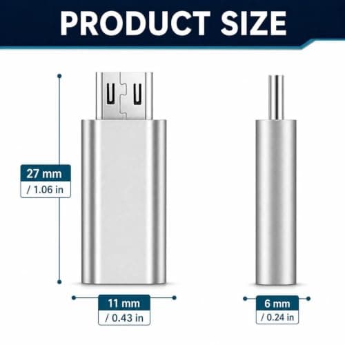 Crongtikoo 2 Pack USB C to Micro USB Adapters, Silver and Black — view 2