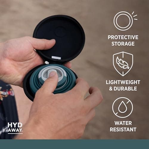 HYDAWAY Travel Case for Collapsible Bottles, Bowls & Cups - Protective Storage with Carabiner Clip - Durable, Water-Resistant, TSA-Friendly — view 3
