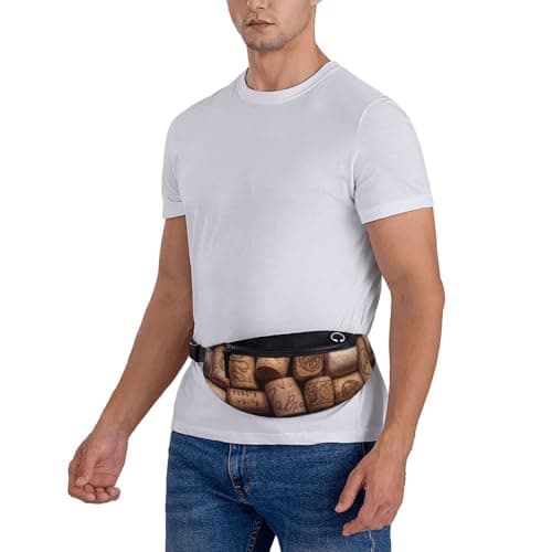 Wine Cork Printed Bumbag Waist Pack with Headphone Hole for Men Women - Adjustable Sport Fanny Bag for Outdoors Workout Hiking — view 4