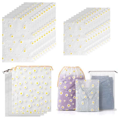 24 Pcs Travel Essentials Zip Lock Bags, Clear Reusable
