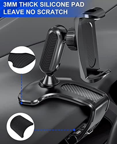 Orco Dashboard Phone Holder for Car Clip On Car Phone Mount 360 Degree Rotation Adjustable Automobile Cradle Suitable for Smartphone 4 to 7 inch — view 6