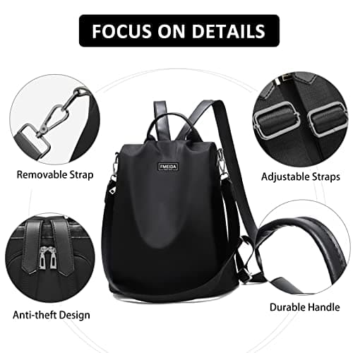 Fmeida Anti Theft Backpack for Women Small Travel Rucksack Water Resistant — view 4