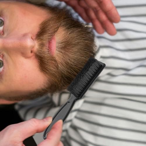 8pcs Barber Neck Duster Brush with Handle Plastic Black — view 5