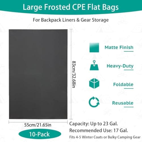 Acunny Waterproof Backpack 10 Pieces Heavy Duty Lining Matte Black — view 6