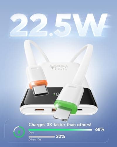 VEGER Power Bank Fast Charging 10000mAh,Portable Charger Built in Cables — view 4