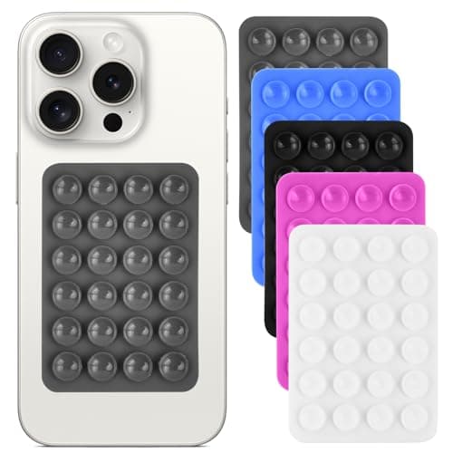 Wisebom Pack of 10 Silicone Suction Cup Phone Holder for Mobile Phone Cases, Compatible with Smooth Surfaces (Glass, Stainless Steel, Car Interiors), Holder