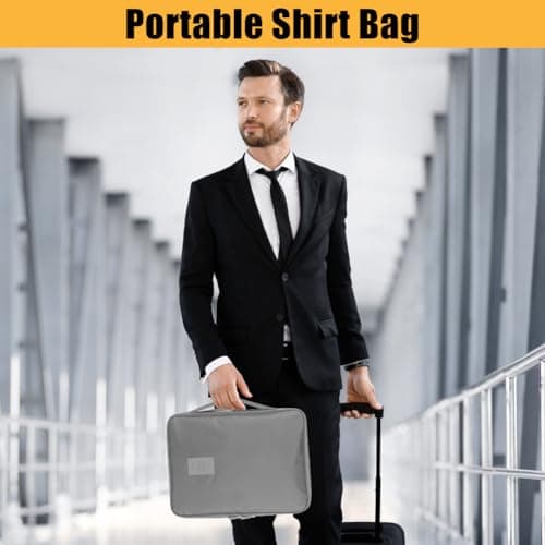 AffeGifts Shirt Carrier for Travel, Portable Shirt Travel Bag Anti Wrinkle Shirt Tie Organizer for Business (Grey) — view 3