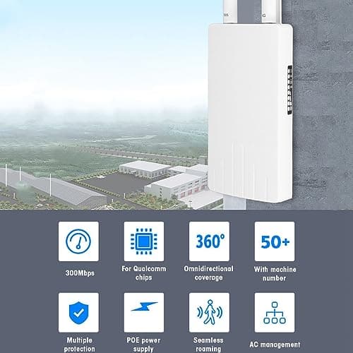 Outdoor 4G LTE CPE WiFi Router, Portable Mobile WiFi Hotspot Router with Detachable Antennas, Waterproof Supports 10 Device Connections (UK Plug) — view 2