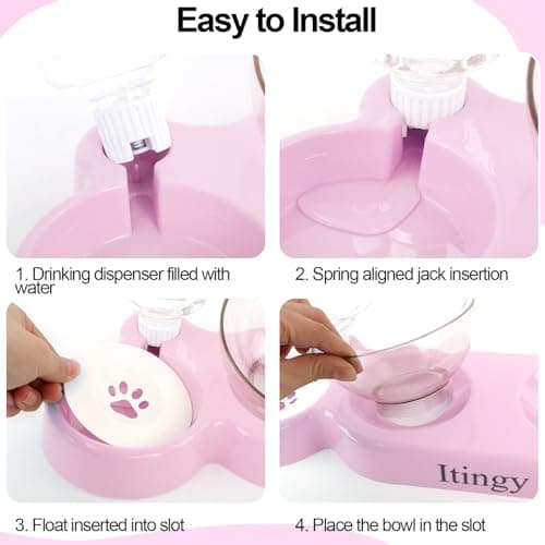 Itingy 15° Tilted 3-In-1 Cat Food Bowl Set with Removable Water Bottle — view 6