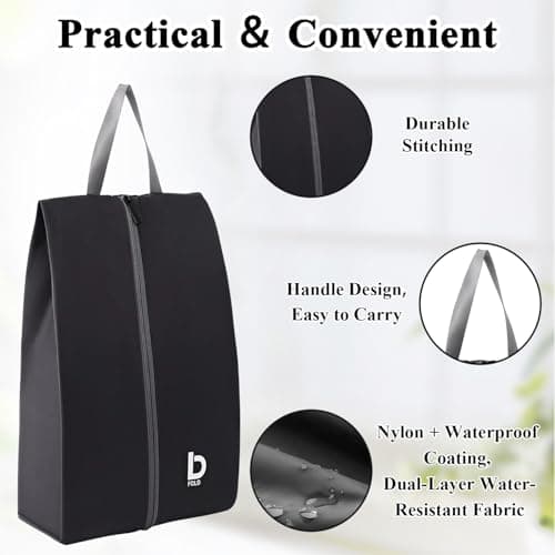 Shoe Bags, Waterproof Oxford Fabric, Zippered Shoe Storage Organiser with Handle, Golf Shoe Bag, Shoe Bags for Travel, Lightweight Dustproof Shoe Pouch for Trainers, Gym, Business Trip — view 3