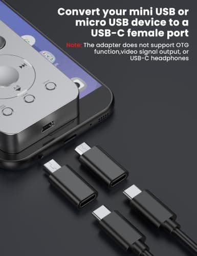 TFAK 10Pack 480 Mbps Micro USB to USB C Adapter & Mini USB to USB C Adapter — view 3