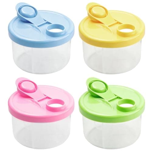 Milk Powder Dispenser Pots, Formula Dispenser with 3 Compartments, 4-Pack