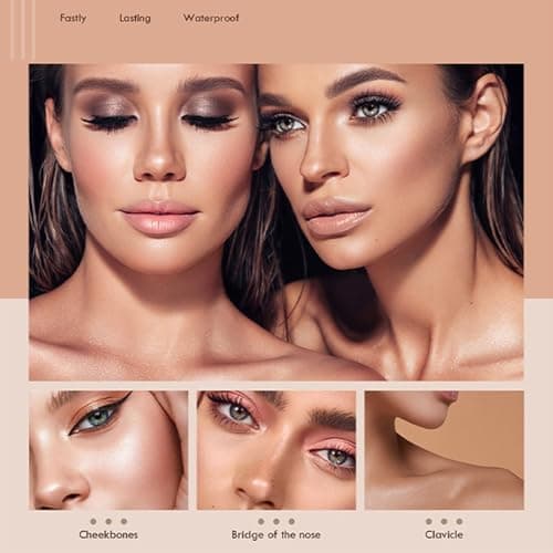 All-in-one Makeup Set with Brush, Baked Starter Makeup Palette Kit, Includes Bronzer, Blush, Highlighter and 6 Eyeshadows, Cosmetics Gift Set for Women — view 5