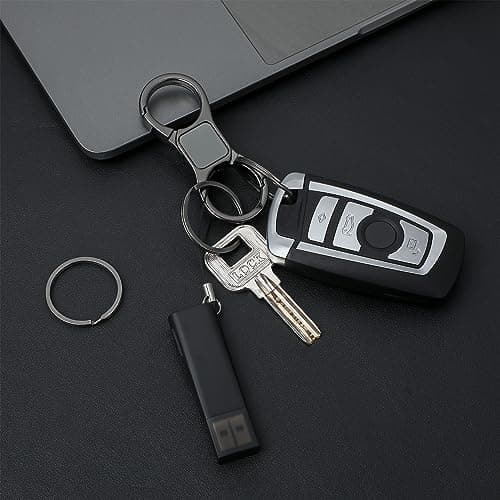 Thinp 2 Sets Key Chains for Car Keys, Detachable Key Ring Quick Release Keychain with 4 Key Rings Heavy Duty Car Key Organizer Key Chain Holder Clip for Men and Women — view 6