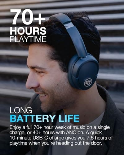 JLab JBuds LUX ANC Headphones - Over Ear Bluetooth with Mic, Navy — view 3