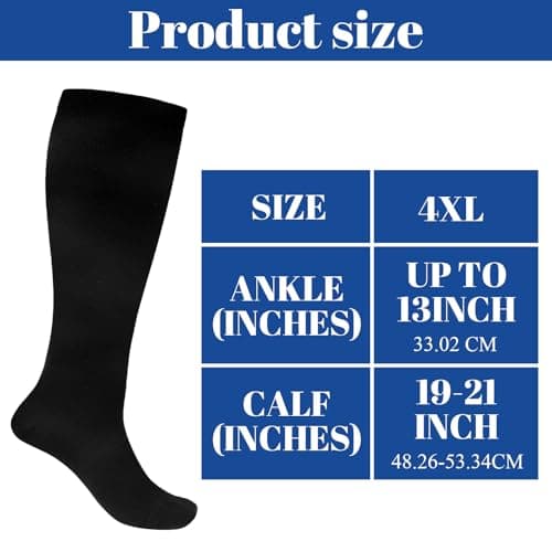 Compression Socks for Women Extra Wide Calf Plus Size Up to 7X — view 2