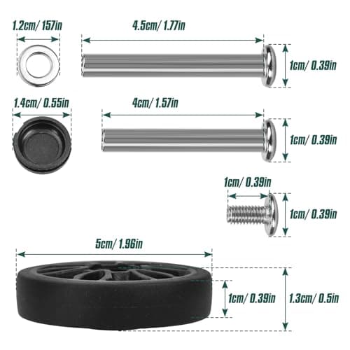 GUGULUZA 4 pcs 50mm Luggage Suitcase Replacement Wheels with Axle — view 2